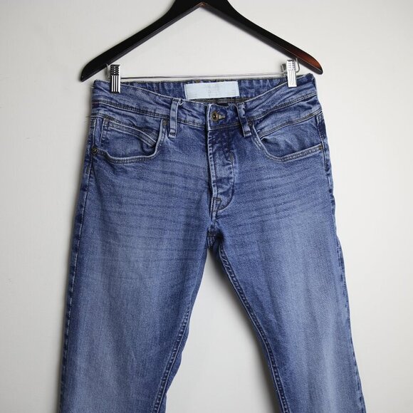 Parasuco Classic Slim Straight Medium Blue Wash Men's Denim Jeans Size W30 29L - Picture 2 of 9